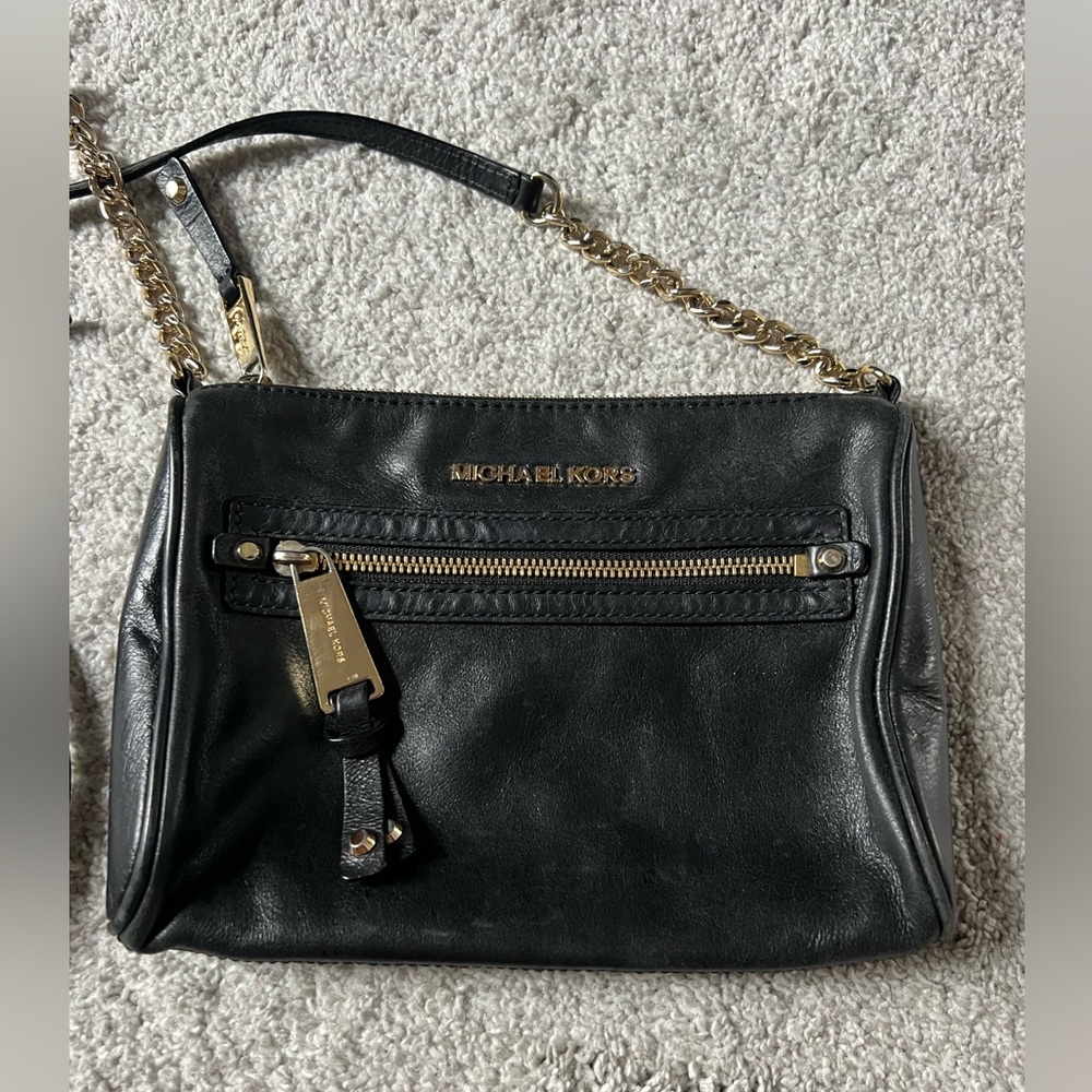 Michael Kors Black and Gold Crossbody